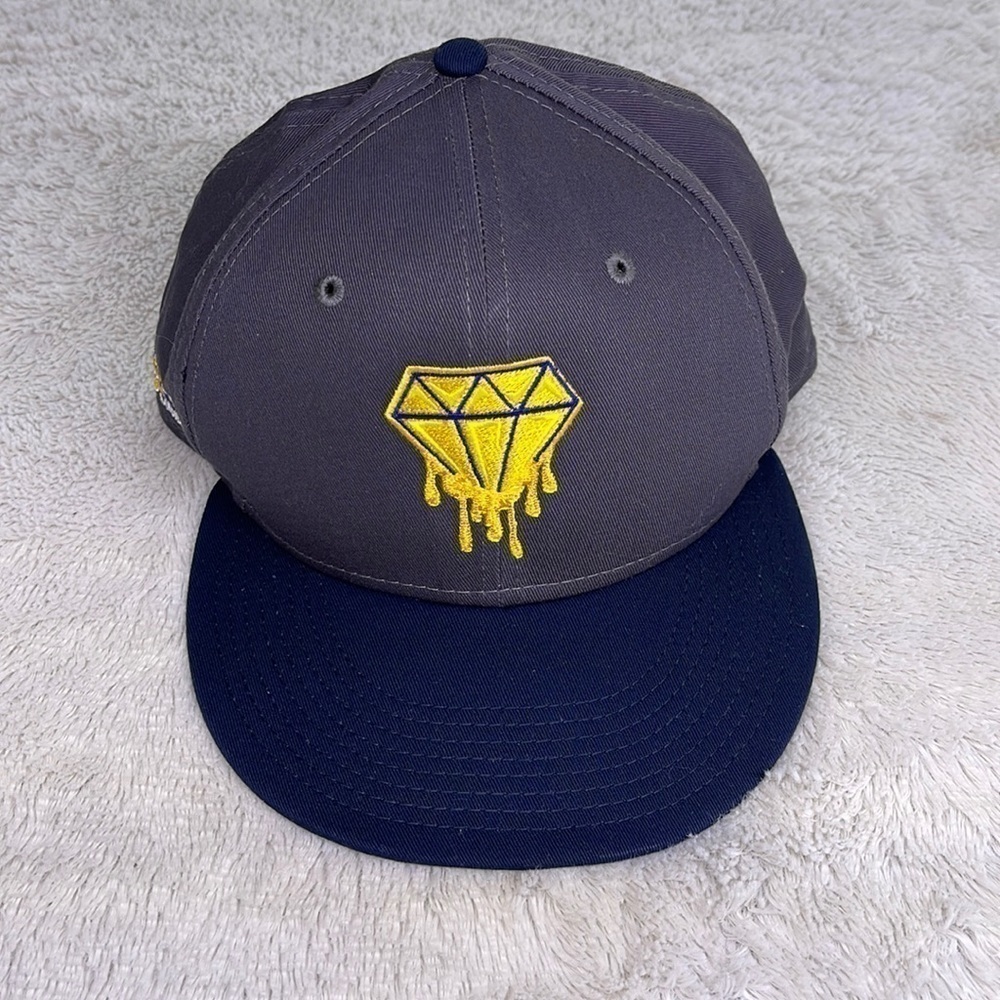 9fifty Gray and Blue Hat with Yellow Diamond Design